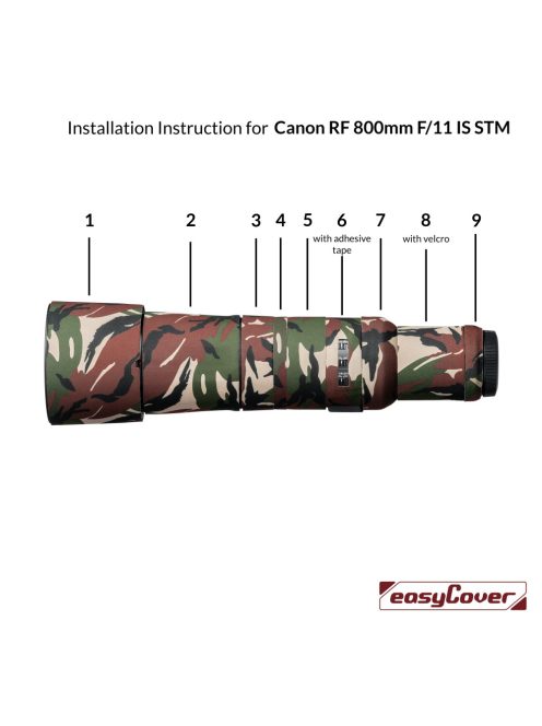easyCover Canon RF 800mm / 11 IS STM objektív védő (brown camouflage) (LOC800BC)