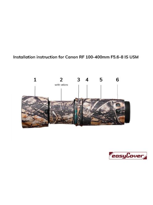easyCover Canon RF 100-400mm / 5.6-8 IS USM objektív védő (forest camouflage) (LOCRF100400FC)