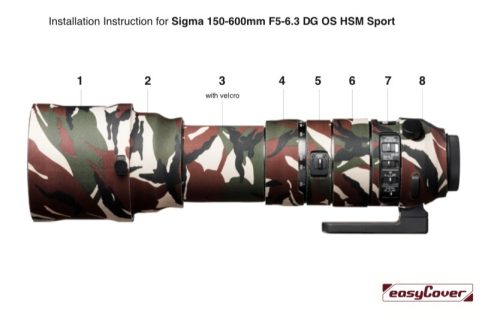 easyCover Lens Oak for Sigma 150-600mm /5-6.3DG OS HSM C, forest camouflage (LOS150600CFC)