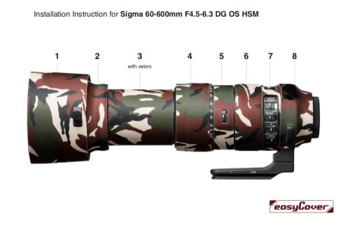 easyCover Lens Oak for Sigma 150-600mm /5-6.3DG OS HSM C, forest camouflage (LOS150600CFC)