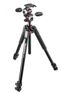 Manfrotto 055 kit - alu 3-section horiz. column tripod with head (MK055XPRO3-3W)