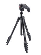 Manfrotto Compact Action aluminium tripod with hybrid head, black (MKCOMPACTACN-BK)