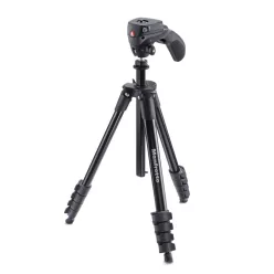   Manfrotto Compact Action aluminium tripod with hybrid head, black (MKCOMPACTACN-BK)