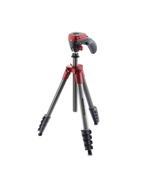 Manfrotto Compact Action aluminium tripod with hybrid head, red (MKCOMPACTACN-RD)