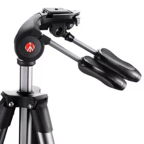 Manfrotto Compact Advanced aluminium tripod with 3-way head, black (MKCOMPACTADV-BK)