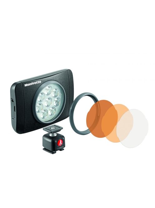 Manfrotto LED-Licht Lumimuse 8 mit Schnapp-Filterfassung, schwarz (MLUMIEMU-BK)