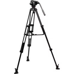   Manfrotto 502X Fluid Video Head & MVTTWINMA Aluminum Tripod with Mid-Level Spreader