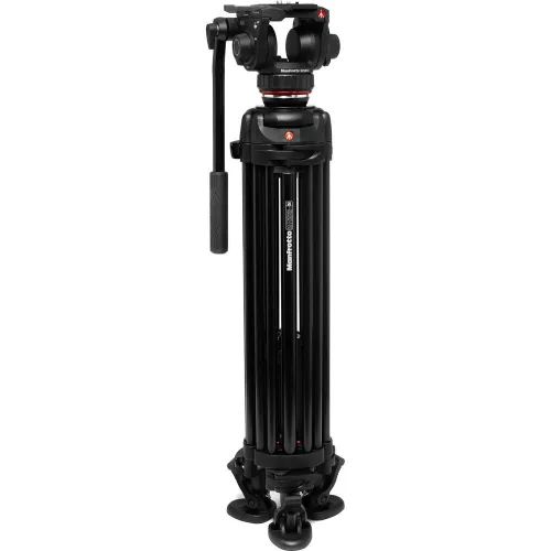 Manfrotto 502X Fluid Video Head & MVTTWINMA Aluminum Tripod with Mid-Level Spreader