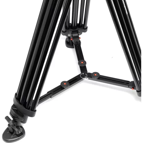 Manfrotto 502X Fluid Video Head & MVTTWINMA Aluminum Tripod with Mid-Level Spreader