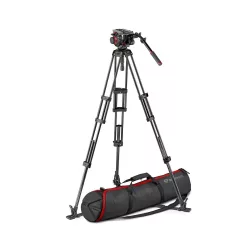   Manfrotto 504 video head w/CF Twin leg tripod GS 100/75mm (MVK504TWINGC)