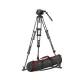 Manfrotto 504 video head w/CF Twin leg tripod GS 100/75mm (MVK504TWINGC)