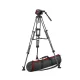 Manfrotto 504 video head w/CF Twin leg tripod MS 100/75mm (MVK504TWINMC)