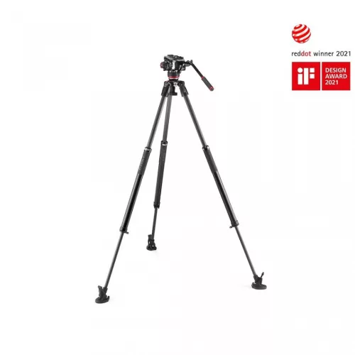 Manfrotto 504x fluid videó fej 635 fast karbon szimpla lábú állvánnyal
