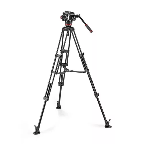 Manfrotto 504x fluid videó fej alu ikerlábas állvánnyal, középterpesz (MVK504XTWINMA)