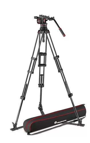 Manfrotto Nitrotech N12 video head w/CF Twin leg tripod GS 100/75mm (MVKN12TWINGC)