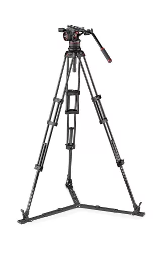 Manfrotto Nitrotech N12 video head w/CF Twin leg tripod GS 100/75mm (MVKN12TWINGC)