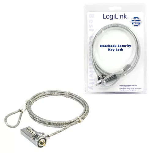 LogiLink Kombinációs zárral ellátott biztonsági notebook zár