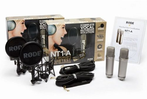 RODE NT1-A MP nagymembrános kondenzátor stúdió mikrofon csomag illesztett sztereó párban