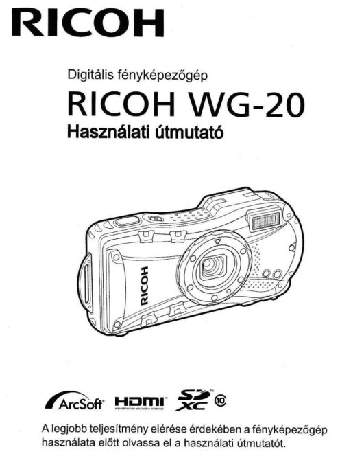 Ricoh WG-20 használati útmutató - magyar nyelvű