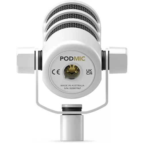 RODE PodMic dinamikus broadcast és podcast mikrofon, fehér