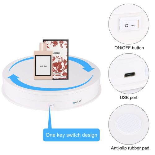 PULUZ Panoramic rotating display // 360 fokos termékforgató (30cm // 10-20kg) (white) (PU3049W)