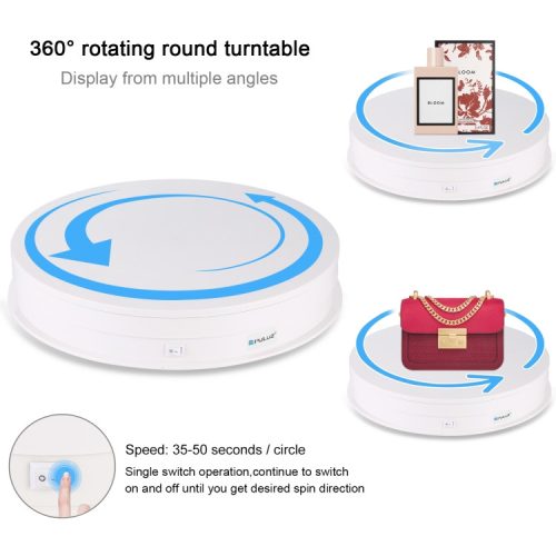 PULUZ Panoramic rotating display // 360 fokos termékforgató (30cm // 10-20kg) (white) (PU3049W)