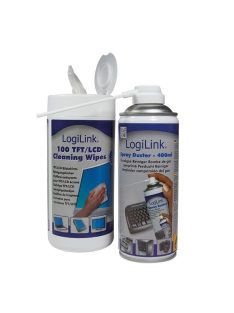 LogiLink sűrített levegő spray és tisztítókendő szett