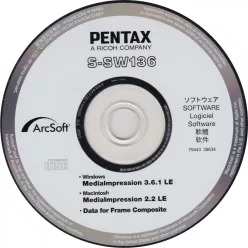 Pentax SW136 szoftver CD
