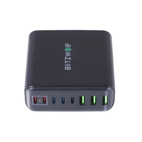 Blitzwolf® BW-S26 (250W) 8 portos USB "PD" asztali gyorstöltő állomás