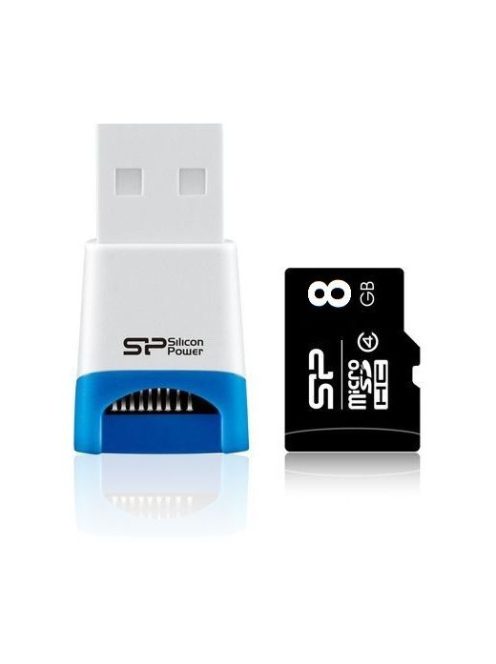 Silicon Power 8GB microSD kártya stílusos USB olvasóval 