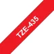 BROTHER TZe-435 (12mm / 800cm) (piros alapon / fehér)