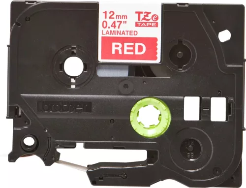BROTHER TZe-435 (12mm / 800cm) (piros alapon / fehér)