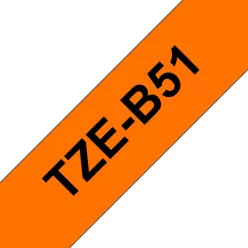 BROTHER TZe-B51 (24mm / 500cm) (orange alapon / fekete)