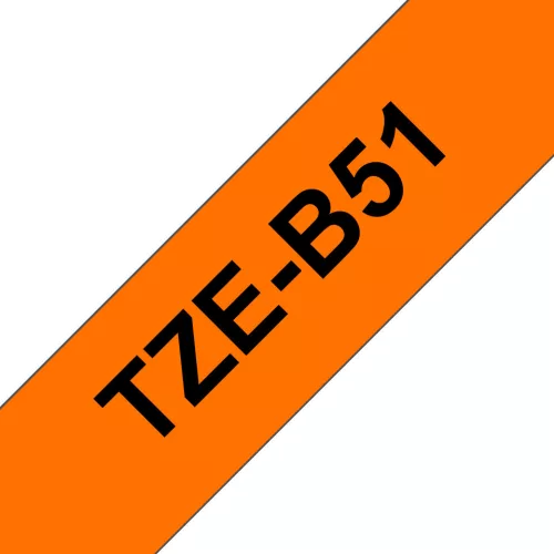 BROTHER TZe-B51 (24mm / 500cm) (orange alapon / fekete)