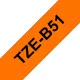BROTHER TZe-B51 (24mm / 500cm) (orange alapon / fekete)