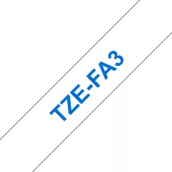   BROTHER TZe-FA3 (12mm / 300cm) (fehér alapon / kék) (vasalható)