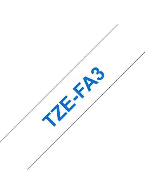 BROTHER TZe-FA3 (12mm / 300cm) (fehér alapon / kék) (vasalható)