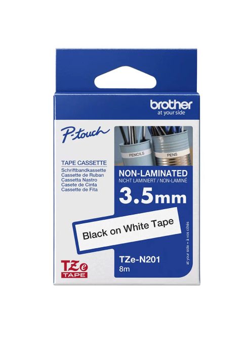 BROTHER TZe-N201 (3.5mm / 800cm) (fehér alapon / fekete)