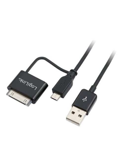 LogiLink USB > micro USB kábel + 30 tűs Apple adapter - 1m