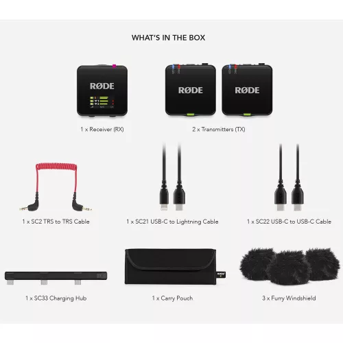 RODE Wireless GO GEN3 két csatornás vezeték nélküli mikrofon rendszer, fekete